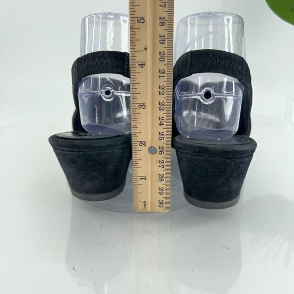 Eileen Fisher Women's Clay Sandal Size 7.5 Wedge Heel Slingback Black Leather - Picture 13 of 13